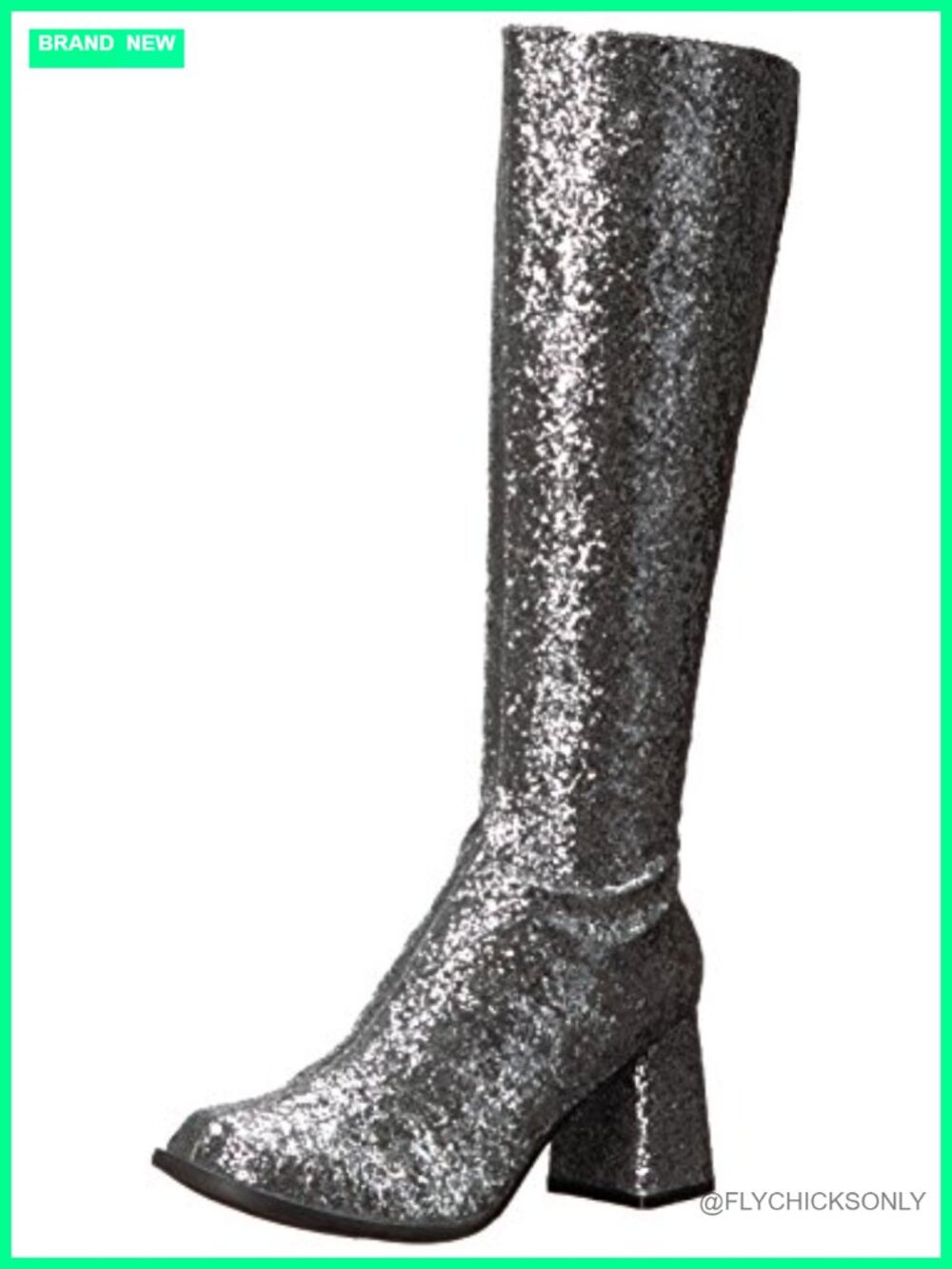 Knee High Boots Square Toe Block Heel 17 Inch Shaft